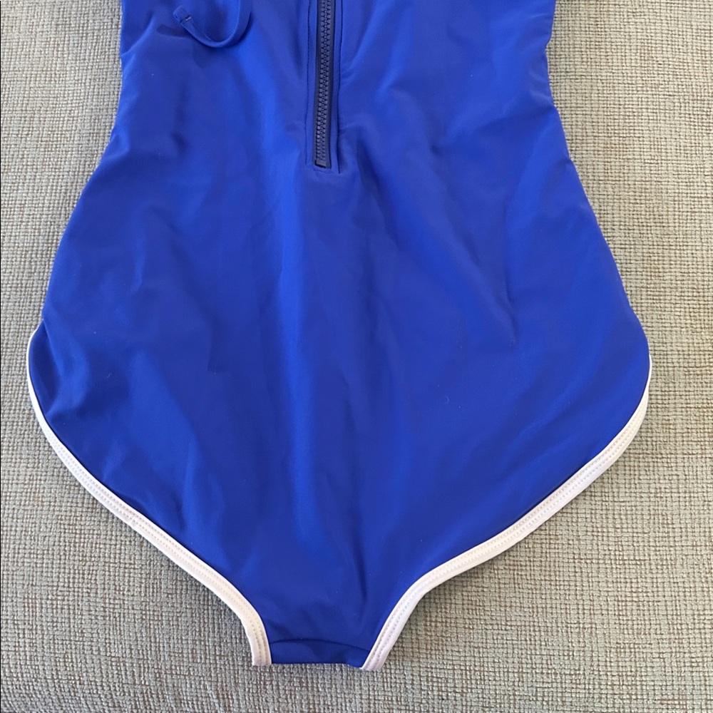 NEW WOT Salt Gypsy Jade bright blue white trim high neck surf swimsuit - Picture 9 of 12